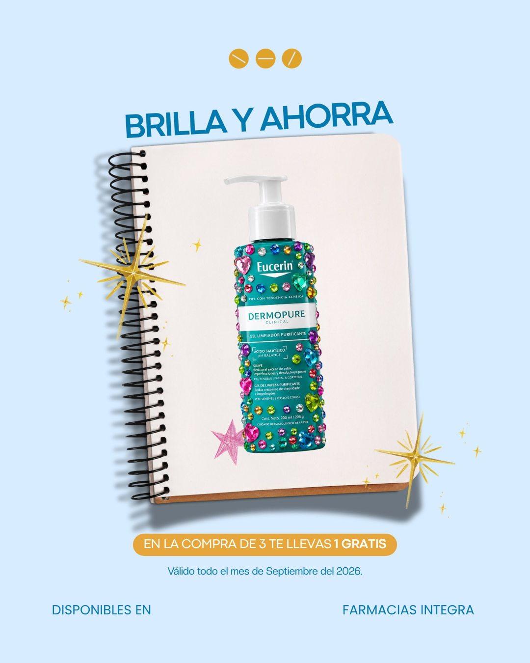 Brilla y ahorra: en la compra de 3 productos Eucerin te llevas 1 gratis, septiembre 2026